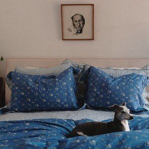 ISO Doen Duvet & Shams in Blue Bouton De Rose